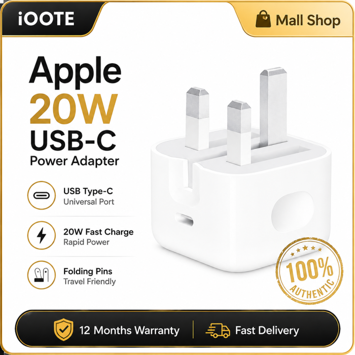 Apple%2020W%20USB-C%20Power%20Adapter%20A2344%203%20Pin%20Fast%20Charger%20Type-C%20Folding%20Pins%20for%20iPhone%2015,%2016,%2017,%20iPad%2012%20Months%20Warranty%20-%20Image%202