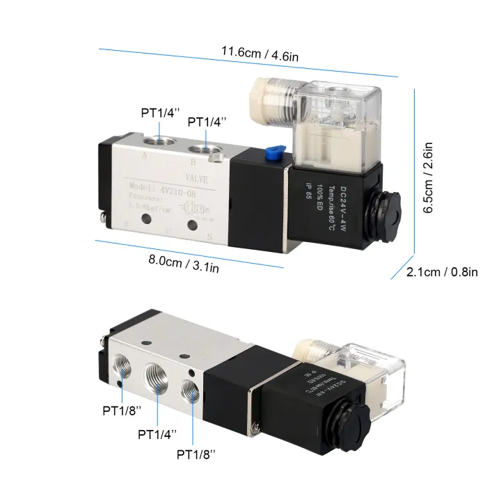 Pneumatic%20Air%20Control%20Solenoid%20Valve%20DC%2024V%20PT1/4''%205%20Way%202%20Position%20Internally%20Piloted%20Acting%20Type%20Single%20Electrical%20Control%20-%20Image%207