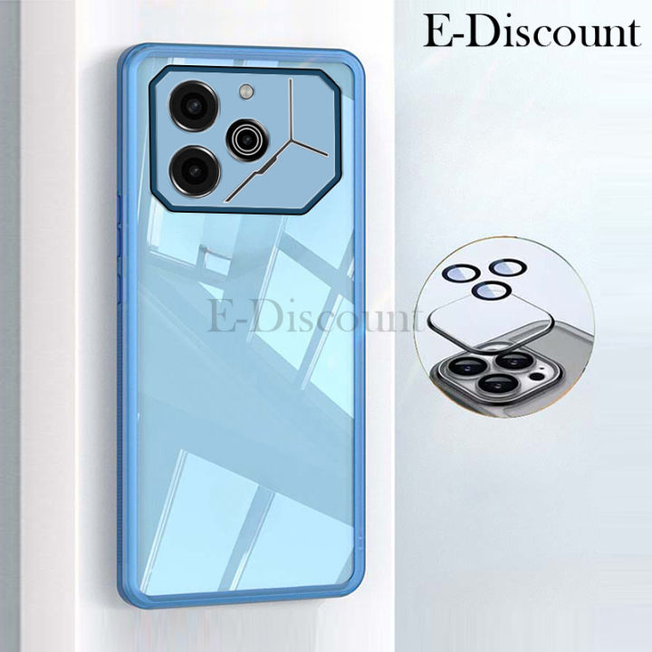 New Phone Case For Tecno Pova 6 Pro Cover Camera Protection Semi Transparent Soft Silicone Shockproof with Lens Protector Films for Tecno Pova6 Pro Case