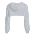 【In-demand】 Loose Long Sleeve Cropped Hoodies Solid Casual Sweatshirt Women Streetwear Y2k Autumn Fashion Clothing Harajuku Top Hooded худи. 