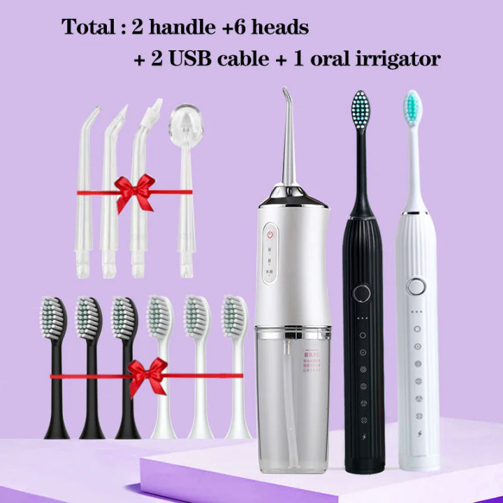 GeZhou%20Electric%20Sonic%20Toothbrush%20&%20Water%20Flosser%20USB%20Charge%20Waterproof%203%20Modes%203%20Brush%20Heads%20Toothbrushes%20Teeth%20Cleane%20Row%20-%20Image%202
