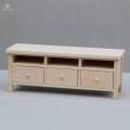 1:12 Dollhouse Furniture Mini TV Cabinet with Drawers TV Stand Unpainted for Accessory.