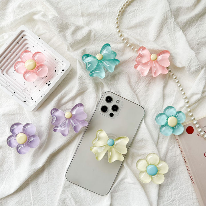 Cute%203D%20Flower%20Bow%20Mobile%20Phone%20Grip%20%7C%20Small%20Fresh%20Ins%20Style%20Airbag%20Bracket%20%7C%20Retractable%20Pop%20Socket%20Ring%20Holder%20-%20Image%202