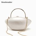Pearl bead shaped acrylic clutch bag women designer evening party tote box purse 2023 new ivory handbag. 