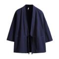 Style Harajuku Jacket Three-Quarter Sleeve Men's Tang Suit Hanfu Japanese Style Japanese Style Cardigan Robe Kimono Linen Summer. 