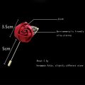 1pc Men's Suit Rose Flower Brooches Canvas Fabric Ribbon Tie Lapel Pin Badge With Tassel Chain Men Wedding Boutonniere Brooch. 