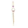 European and American hot selling body piercing pendant, belly dance navel ring, bow tassel long navel button, foreign trade source. 