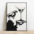Black White Fashion Sneaker Cocktail Martini Margarita Espresso Martini Poster Canvas Painting Print Wall Art Picture Home Decor. 