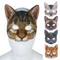 (New)Lifelike Cat Half Face Cover Maquerade Halloween Coplay Party Carnival Prop.