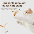 Interactive Cat Teaser Toy – Elastic Feather Ball Stick for Cat Exercise & Self-Play.