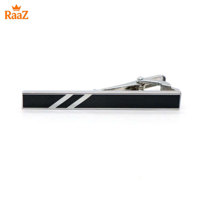 Black%20Silver%20Vertical%20Stripe%20Brushed%20Steel%20Tie%20Clip%20for%20Men%20-%20Image%202