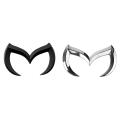 2x Black/Silver Evil M Logo Emblem Badge Decal for Mazda All Model Car Body Rear Trunk Decal Sticker Nameplate Decor. 