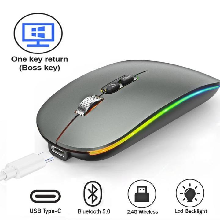 Dual Mode Bluetooth 2.4G Wireless Mouse One-Click Desktop Function Type ...