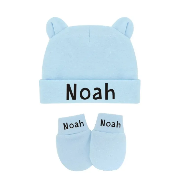 Custom%20Name%20Newborn%20Baby%20Cotton%20Beanies%20Hospital%20Hat%20and%20Mittens%20Set%20Solid%20Candy%20Color%20Stretchy%20Infant%20Warm%20Cap%20Gloves%200-1%20Years%20-%20Image%204