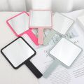 Pink Mirror Portable Square Shape Handheld Mirror Cute Small For Daily Cosmetic Makeup. 