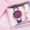 2pcs Set Luxury Fashion Women Quartz Watches And Diamond Bracelet Clock Wristwatch No Box. 