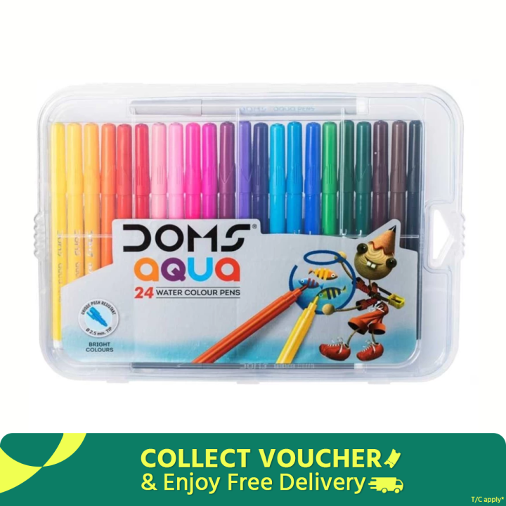Doms Aqua Water Colour Pens 24 Sheads