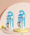Children's soft bristle toothbrush cartoon cute shape 3-9 years old baby 2pcs card set.