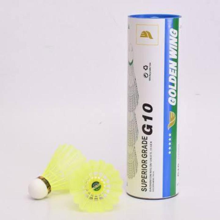 Premium wing g10 (Yellow) Feather Badminton cock for Indoor and Outdoor Game - Pack of 6