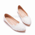 Summer Ballet Flats White Lace Bride Wedding Shoes Flat Low Heel Casual Without Heels Women Dress Pumps Sweet Women shoe.