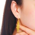 The same 999 real gold earrings from the gold store, flower and leaf earrings, love stars, 18K for my girlfriend.