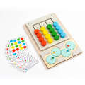 Children's Montessori Rotating Four Walking Game Chess Gear Maze Shape Color Enlightenment Classification Wooden Toys.