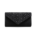 Rhinestones Ruched Women Satin Evening Bag Silver Clutch Bags Chain Shoulder Glitter Elegant Handbag For Wedding Bridal Purse.