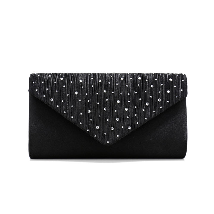 Rhinestones%20Ruched%20Women%20Satin%20Evening%20Bag%20Silver%20Clutch%20Bags%20Chain%20Shoulder%20Glitter%20Elegant%20Handbag%20For%20Wedding%20Bridal%20Purse%20-%20Image%205
