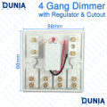 4 Gang Switch with Fan Regulator Cutout Indicator Switch Board.