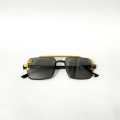 2025 Men's Rimless Sunglasses – Black Plastic Frame, Rectangle Design, UV Protection, Lightweight & Stylish. 