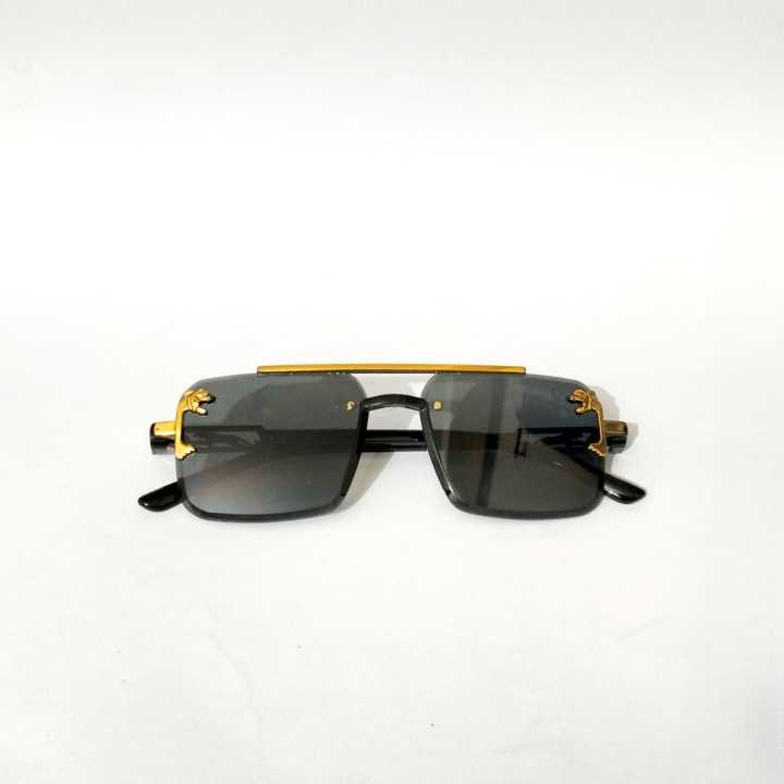 Stylish%20Rimless%20Sunglasses%20for%20Men%20%E2%80%93%20Black%20Plastic%20Frame%20Rectangle%20Sunglasses%20(2025%20Edition)%20-%20Image%202