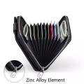 Luxury Striped Men's Leather Wallet 10 Slots Male Purse With Photo Holder Credit Card Holder For Men.