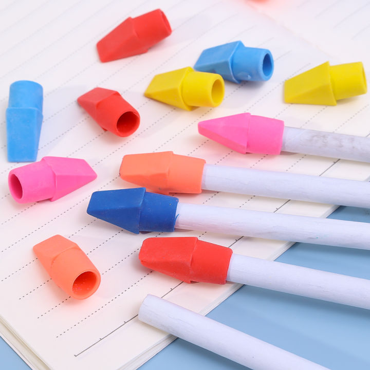 20Pcs/Bag%20Pencil%20Top%20Eraser%20Caps%20Chisel%20Shape%20Pencil%20Eraser%20Toppers%20Student%20Painting%20Correction%20Supplies%20Stationery%20Random%20Color%20-%20Image%206