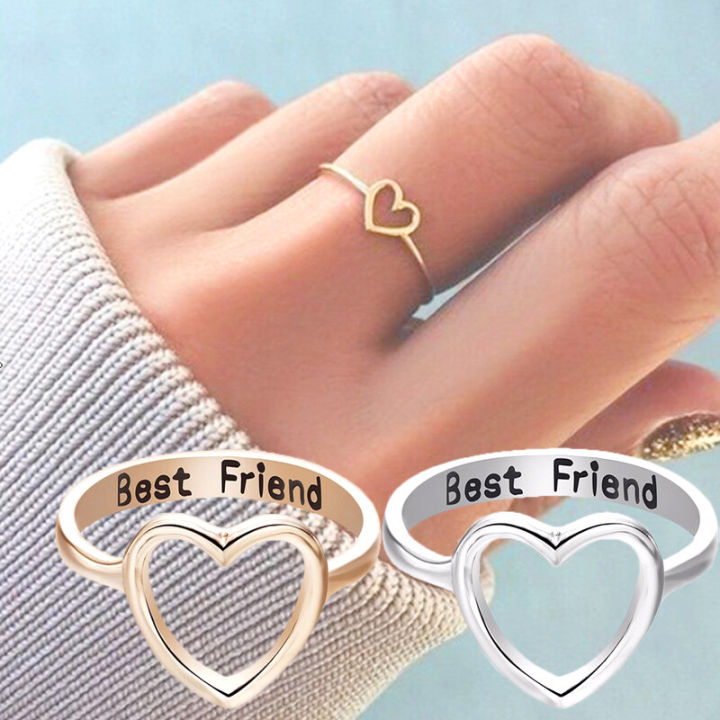 Matching Friend Rings Letter Initial Best Friend Rings For