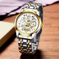 Fashionable Business Men's Watch With Hollow Design, Calendar Waterproof Durable Wrist Watch. 