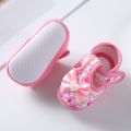 Newborn Baby Flower Print Shoes Summer Baby Girl Cute Bow Floral Print Breathable Princess Shoes Soft Sole Flat Anti-Slip Sandals(0-12 Month) - Baby Shoes Girls. 