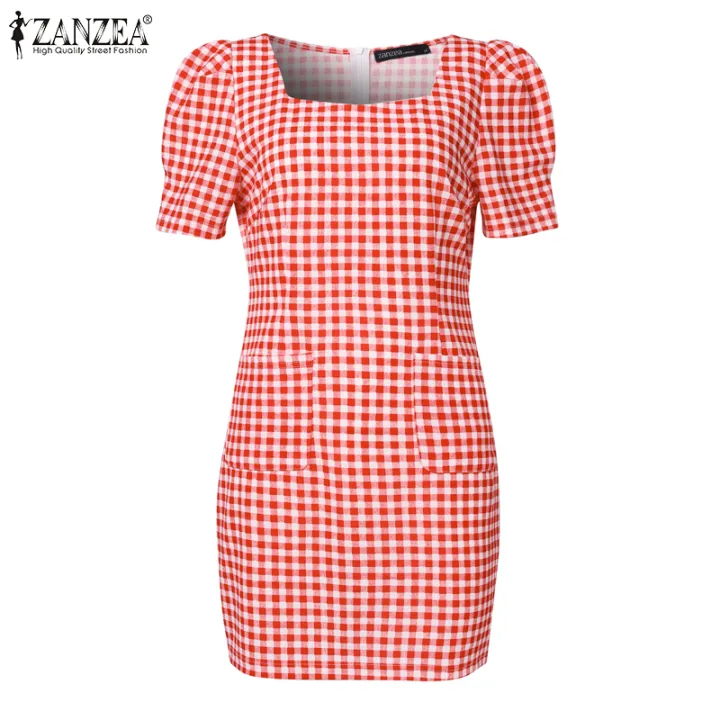 Korean%20Style%20Womens%20Geometric%20Printed%20Sundress%20Elegant%20Square%20Neck%20Mini%20Dress%20#11%20-%20Image%207