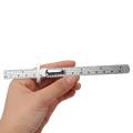6 0-150mm Stainless Steel Standard Rule Depth Length Gauge Scale Marking Measuring Tool with Detachable Clip Easy To Use/Carry. 