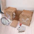 Wooden Rabbit Castle Hideout Guinea Pig Small Animal Shelter Hamster House. 