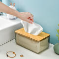 Premium Clear Tissue Box Organizer Portable Toilet Paper Holder for Living Room Home Napkin Storage Solution. 