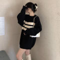 Autumn New 2023 Striped Sweater Mid-Length Korean Style Pullover Small Knitted Inner Match Bottoming Skirt Women's Autumn and Winter.
