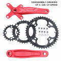 OIMG In Stock Detachable Square Taper Crankset 8/9 Speed Single Disc Single Speed Round Oval Chainring And Crank 22/32/44T Bike Crank Arm Spot Delivery. 
