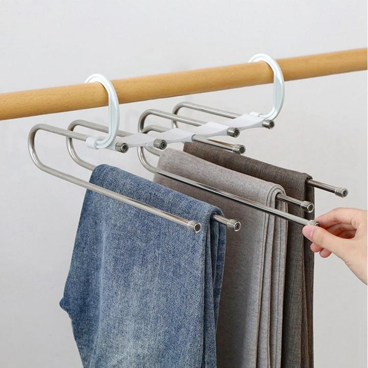 Pants Hangers 5 Layers Non-Slip Clothes Closet for Skirts Scarf