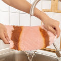 Two-color Absorbent Rag, Dish Towel, Dish Scouring Pad, Kitchen Non-stick Oil Dish Cloth, Moisturizing And Thickening. 