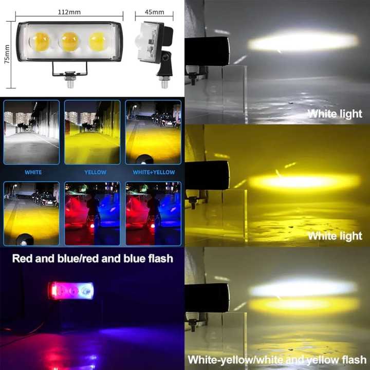Waterproof%2012V%20Motorcycle%20LED%20Spotlight%20Super%20Bright%20White%20Yellow%20Headlight%203%20Eyes%20Lens%20RGB%20with%20Red%20Blue%20Strobe%20Flashing%20Fog%20Driving%20Light%20-%20Image%204