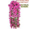 Artificial Violet Hanging Flowers Wall Hanging Vines Silk False Flower Window Hang Basket Decoration Home Garden Decor.