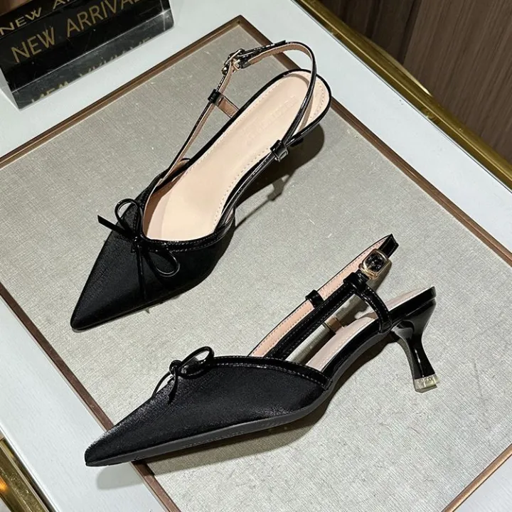 Qiaoqi%20Silver%20Closed%20Toe%20Sandals%20Women's%20Pointed%20Stiletto%20Heel%20High%20Heels%202024%20Summer%20New%20Bow%20Color%20Matching%20Back%20Open%20Shoes%20-%20Image%207