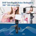 2.4G Wireless Lavalier Microphone Noise Cancelling Audio Video Recording for iPhone/iPad/Android/Xiaomi/Samsung Live Game Mic.