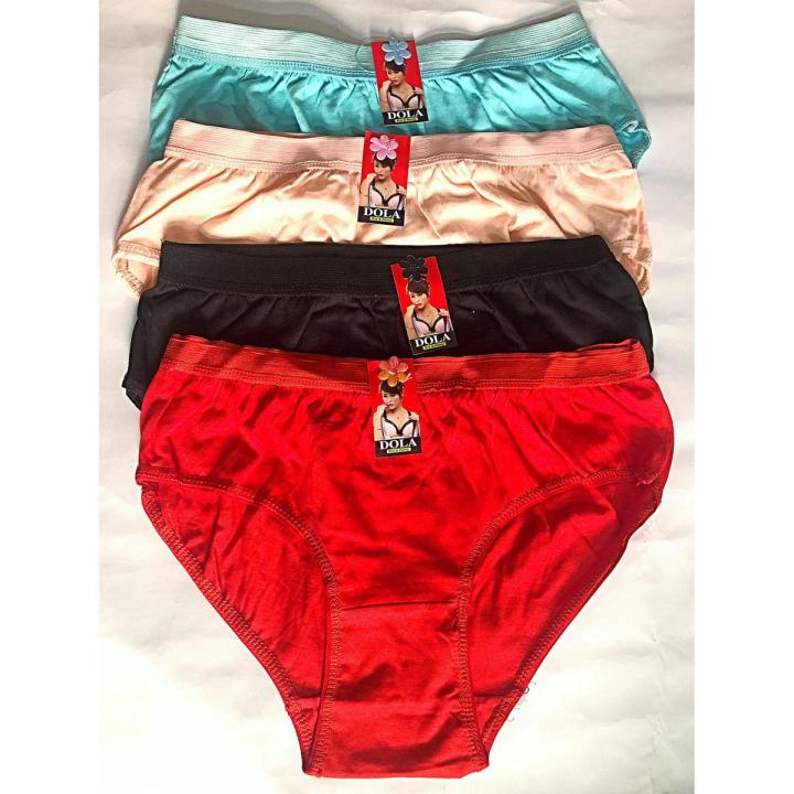 Ladies Underwear Full Cotton Breathable Multicolor Womans Knickers Panty - (4 Pack ) - Penty - Panty