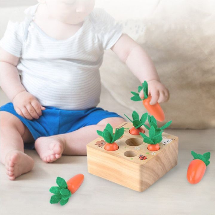 Wooden%20Toys%20Carrot%20Shape%20Matching%20Size%20Cognition%20Montessori%20Educational%20Toy%20Baby%20Montessori%20Toy%20Set%20Pulling%20%20Wooden%20Toys%20baby%20-%20Image%204